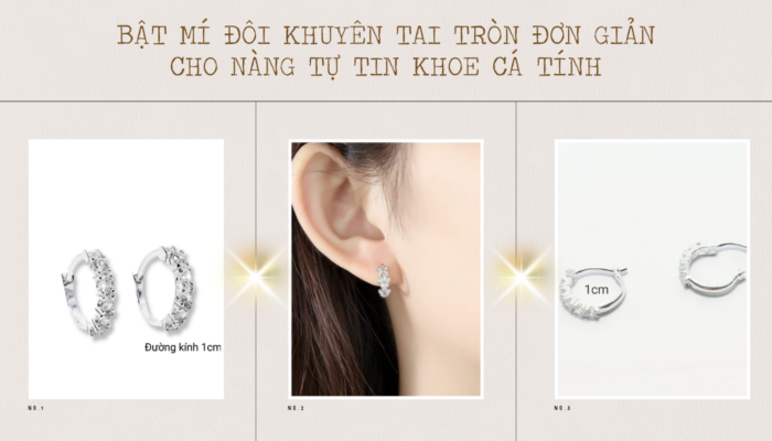 bật mí bông tai đơn giản